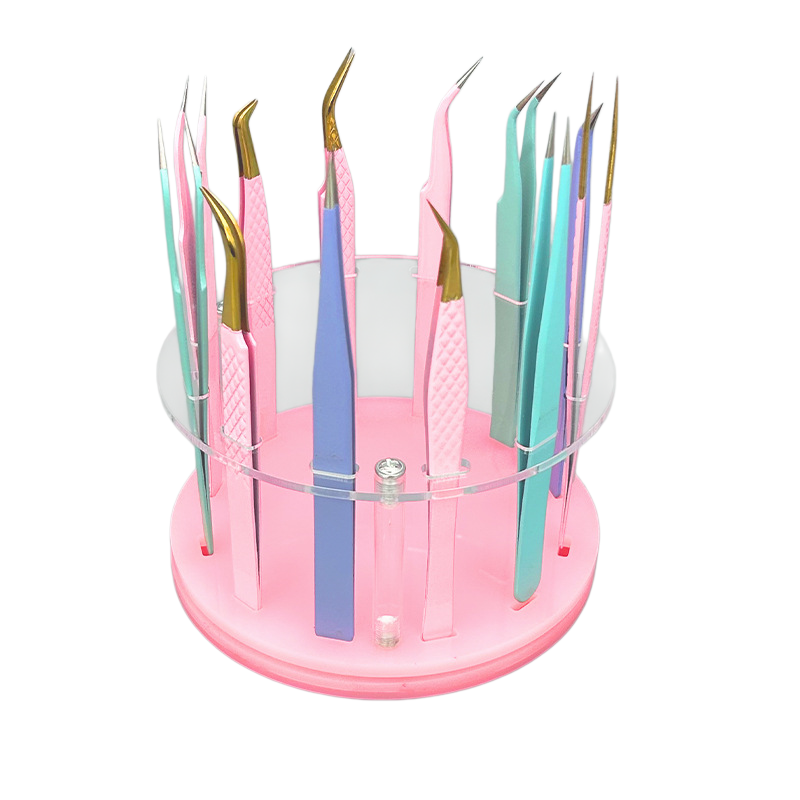 Rotating display stand for eyelash tweezers