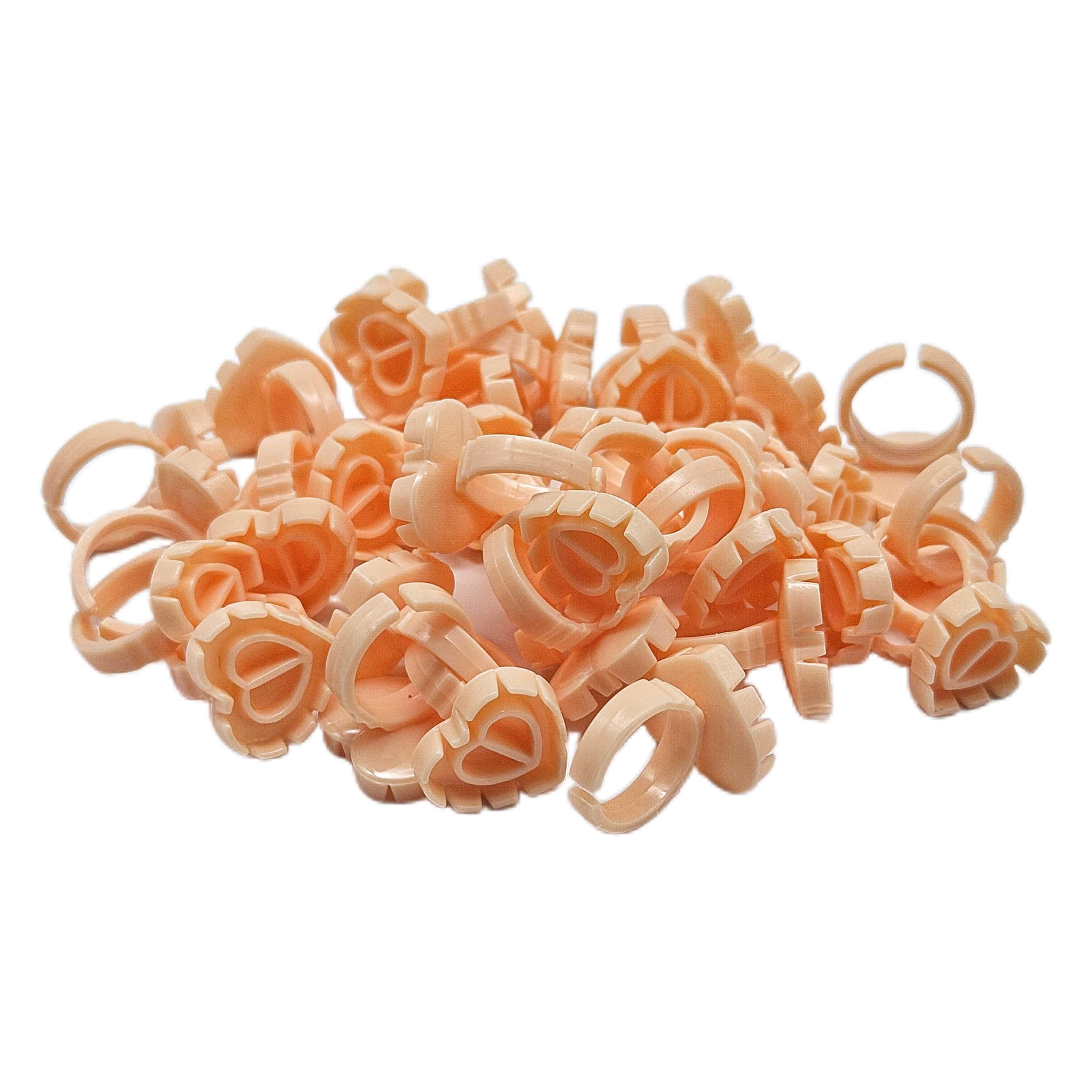 Multicolor Cute Packaging Heart Glue Ring 100pcs/pack.