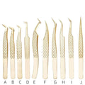 C Eyelash Extension Tweezer Gold